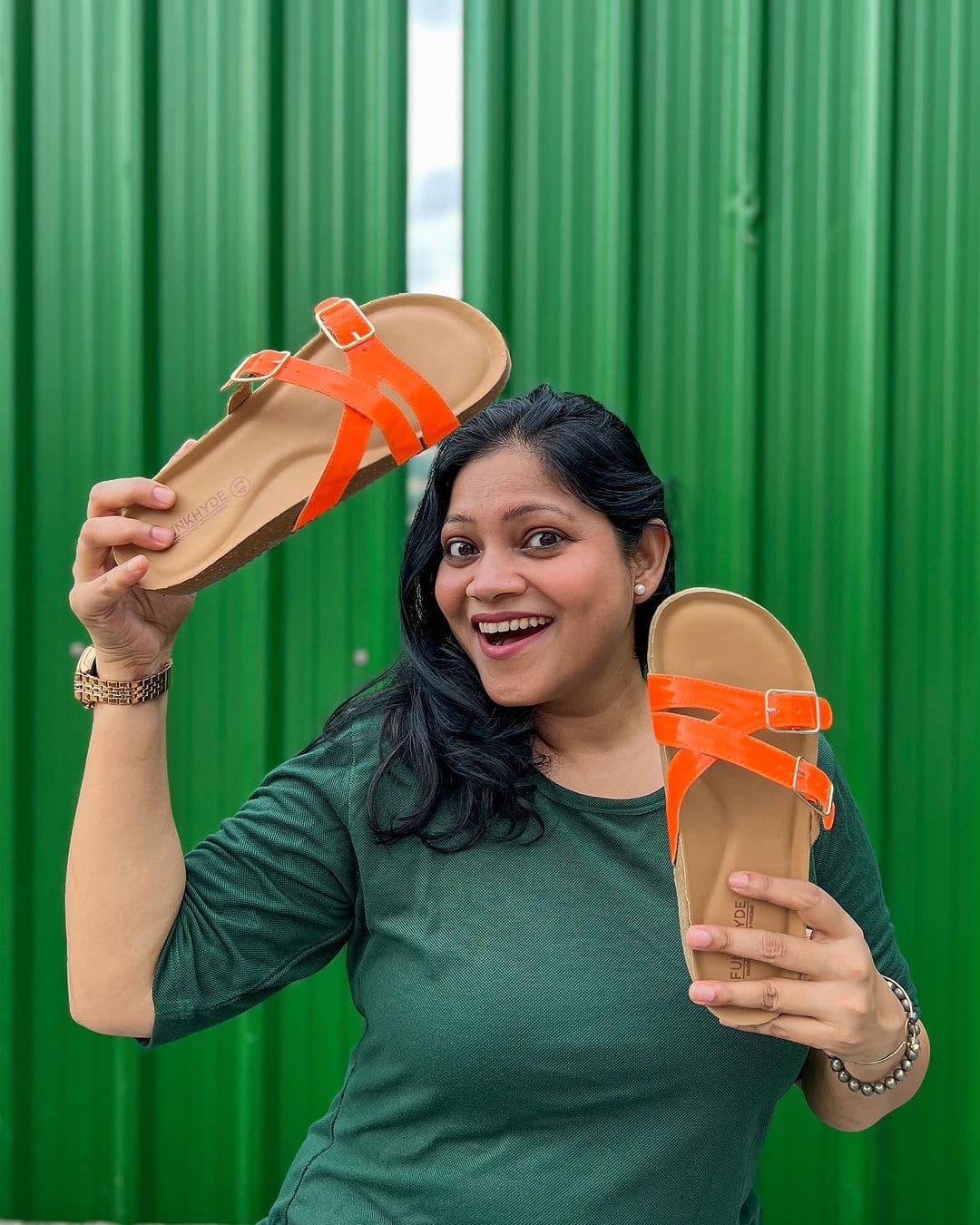 Poirou Neon Orange Comfort Slipons - Funkhyde India