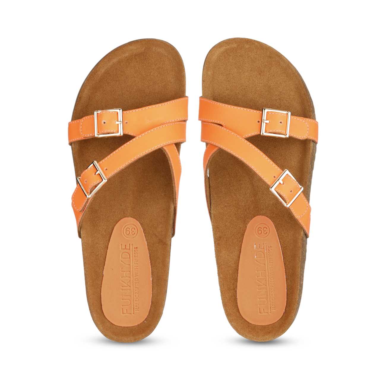 Poirou Neon Orange Comfort Slipons - Funkhyde India